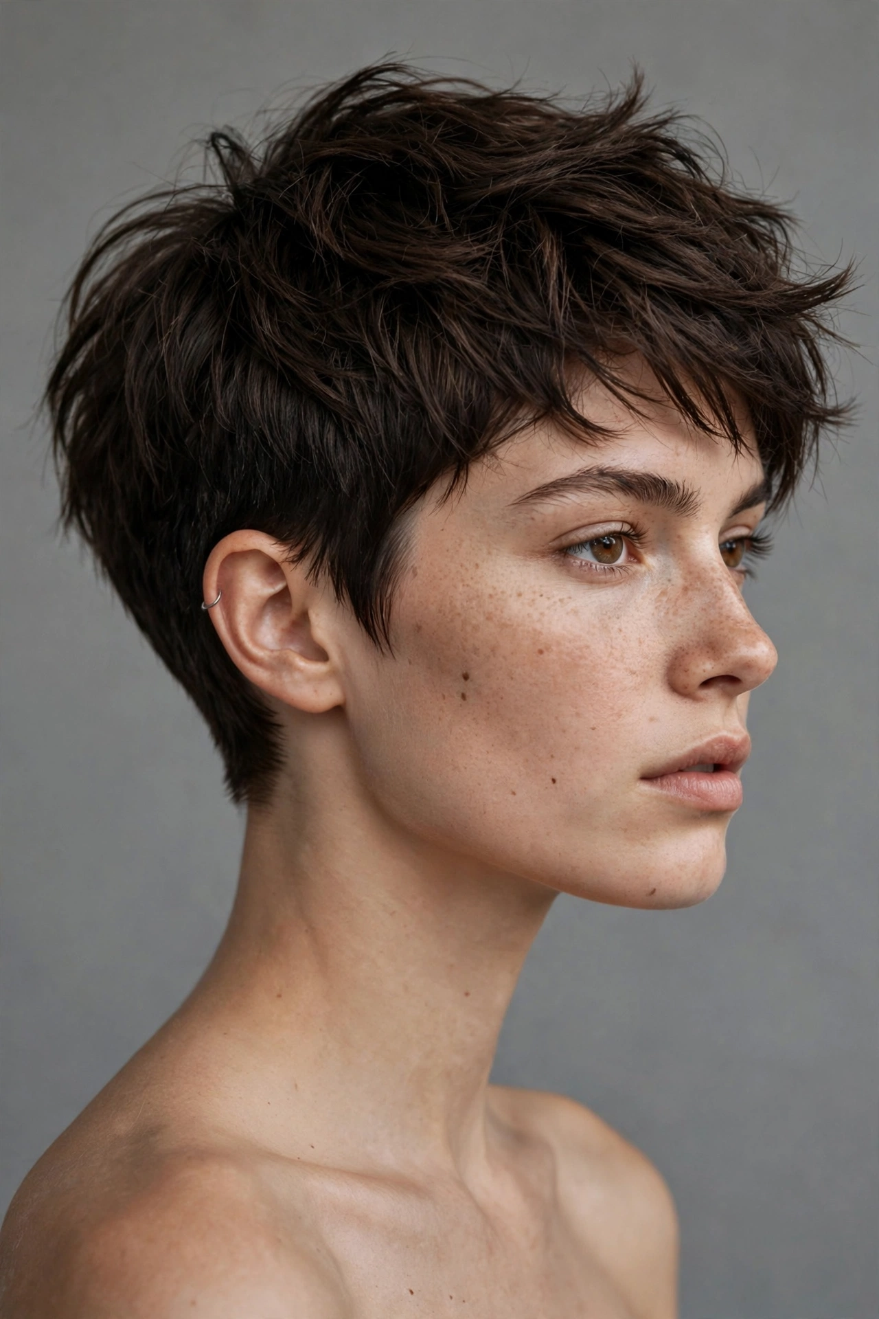 Tapered bixie bob with a sculpted nape