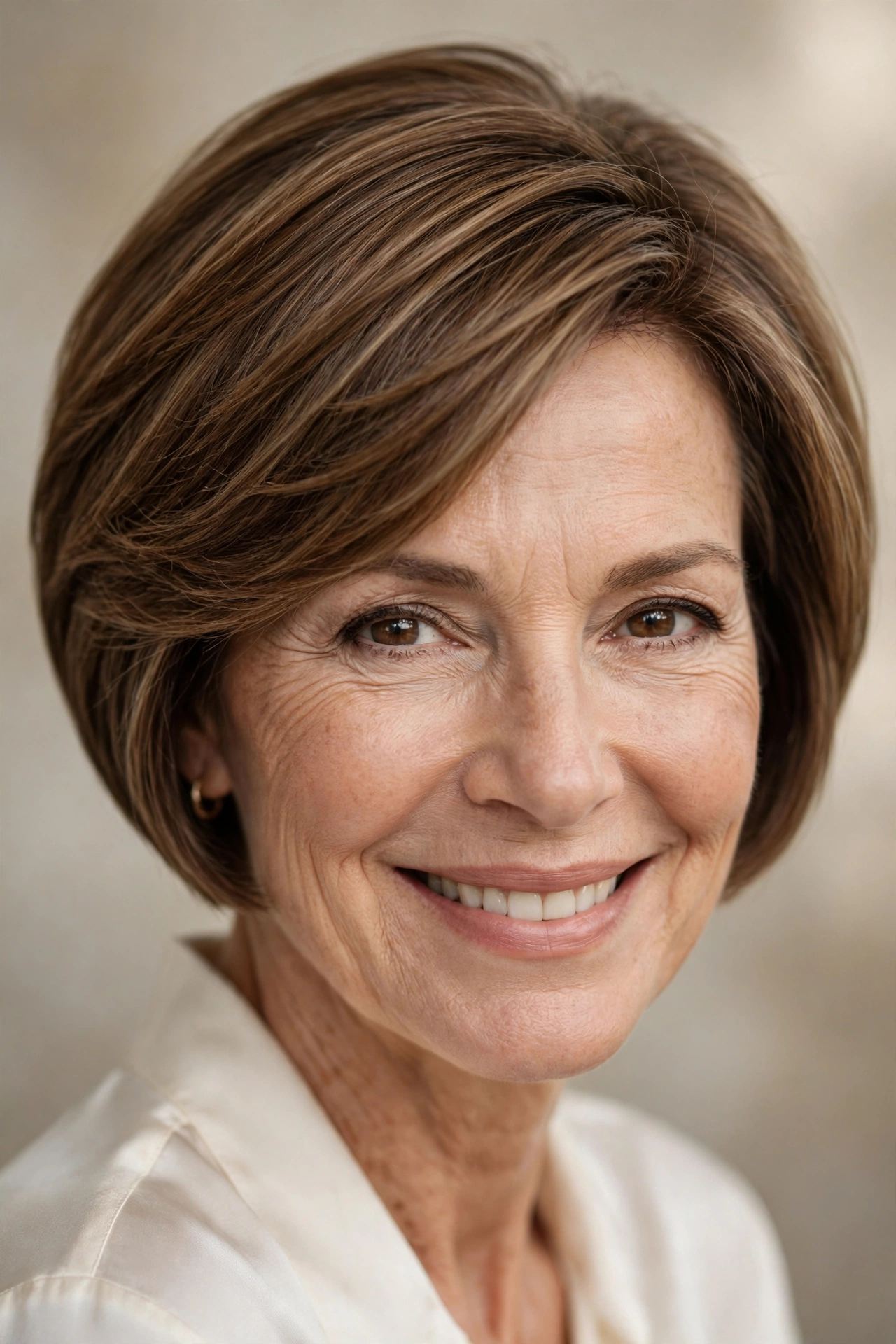 Tapered bob for a woman over 50