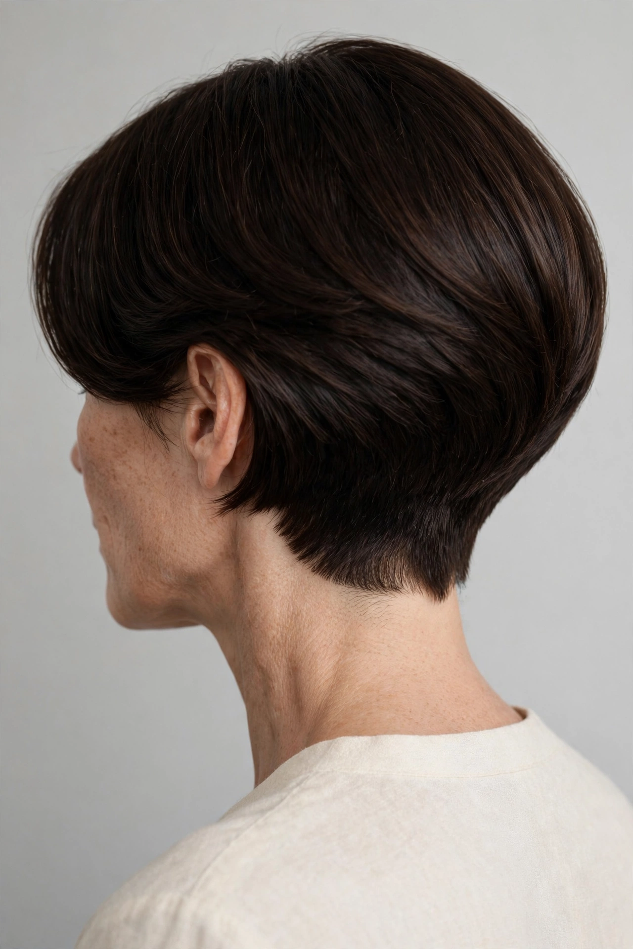 Tapered bob taming thick hair
