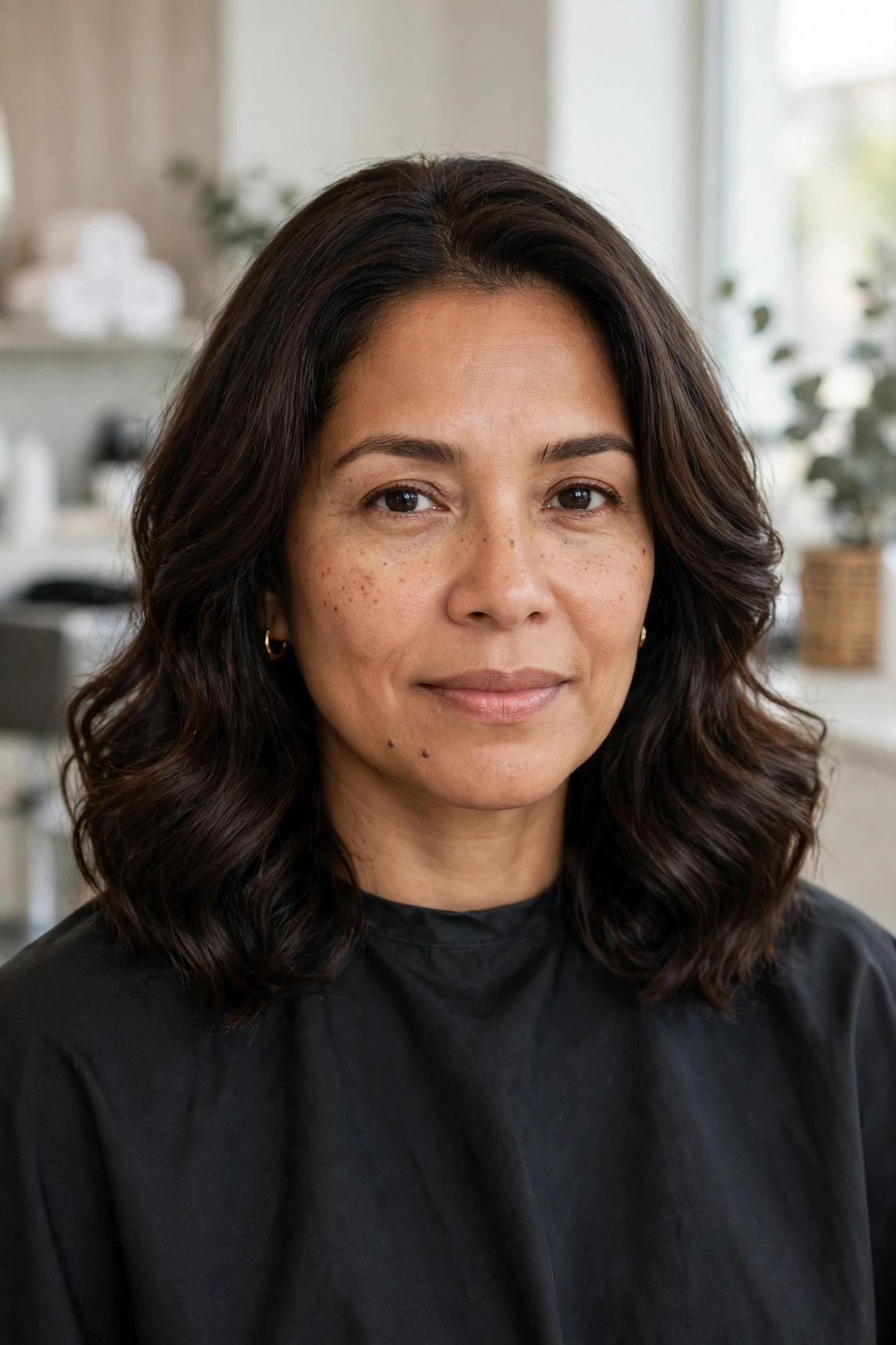 Body wave lob with soft bounce through the lengths for thin hair