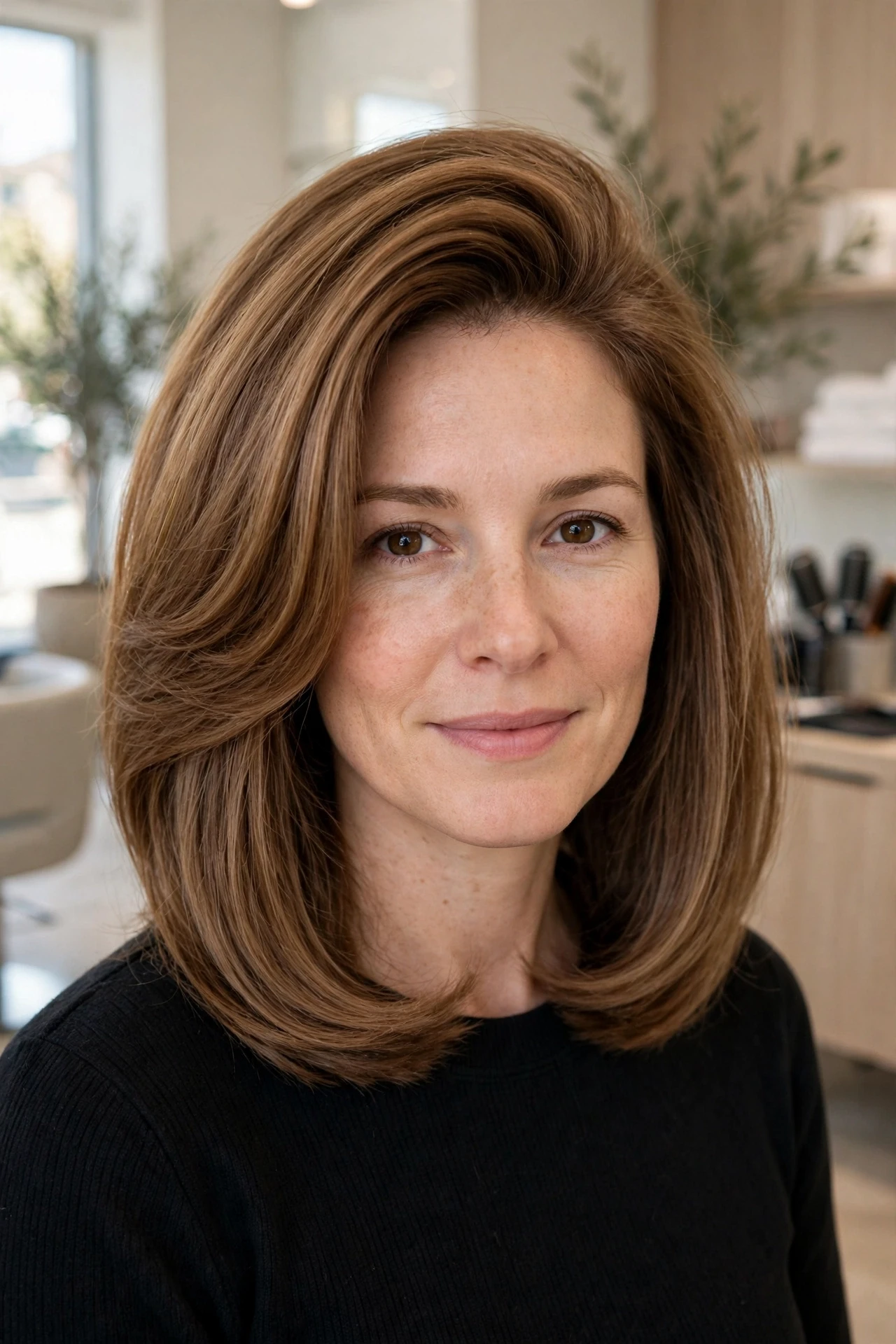 Long bob haircut for thin hair: voluminous blunt collarbone lob