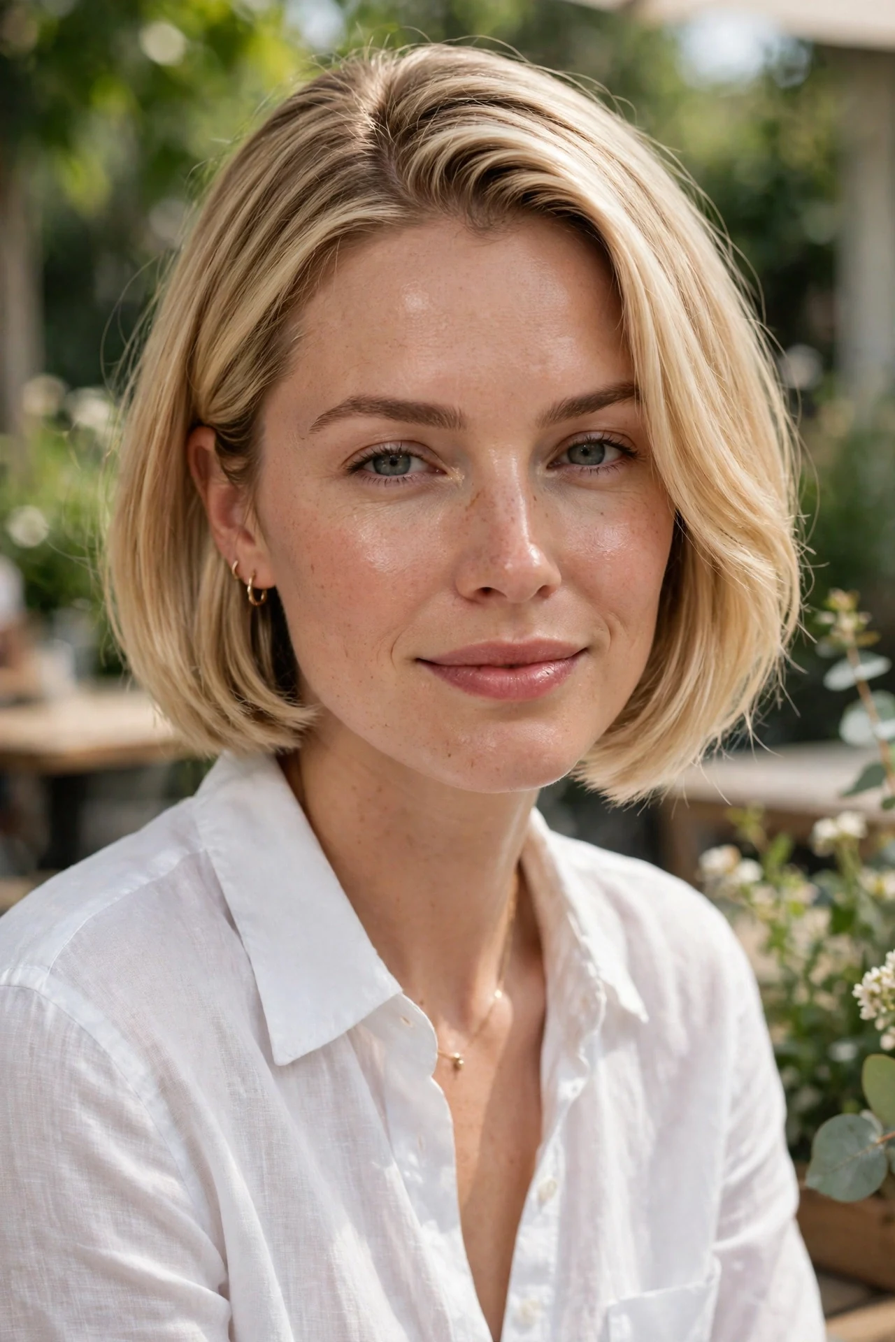 refreshing a french bob for thick hair on a humid day, smooth second-day style