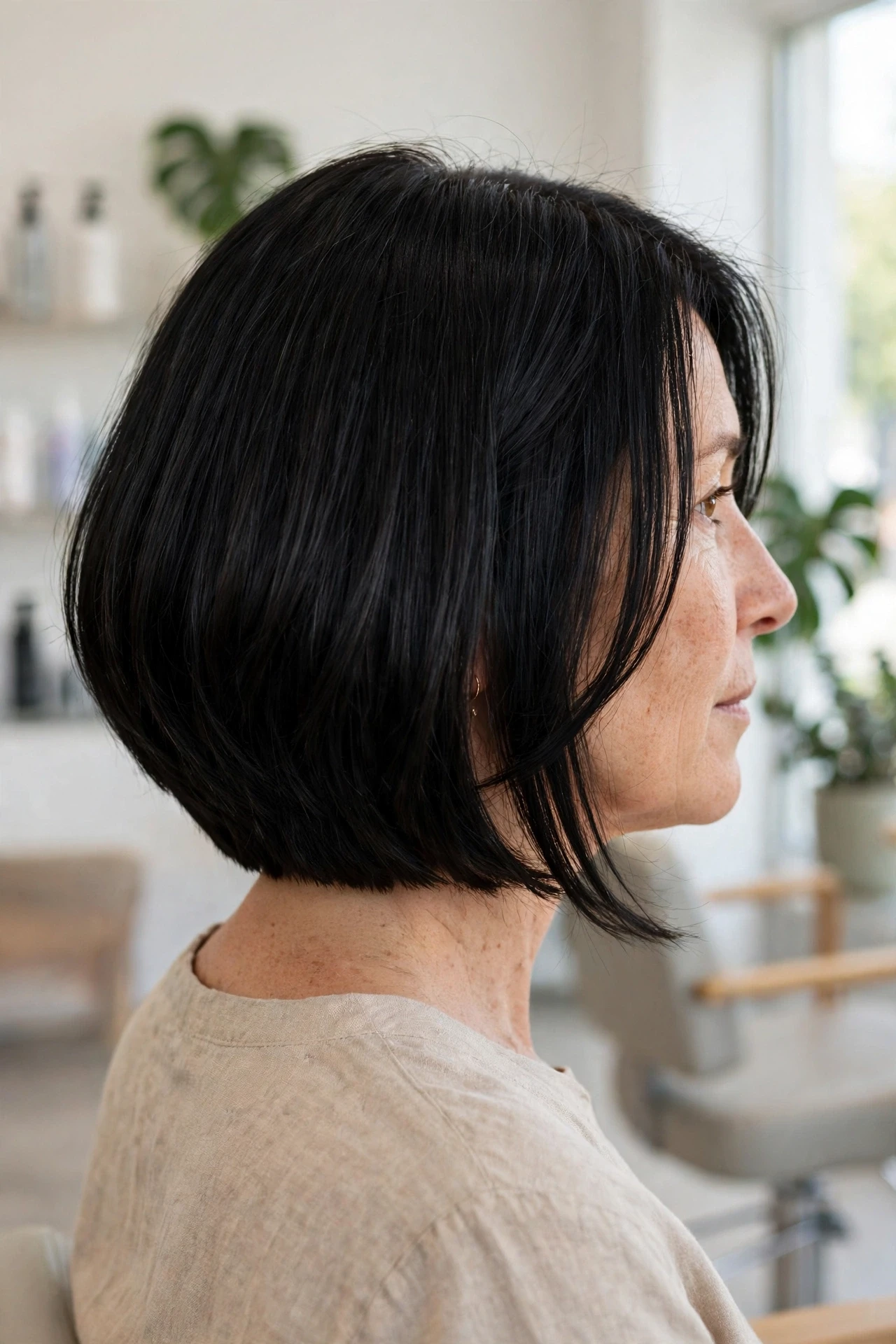 Nape density lob with a fuller graduated neckline for thin hair