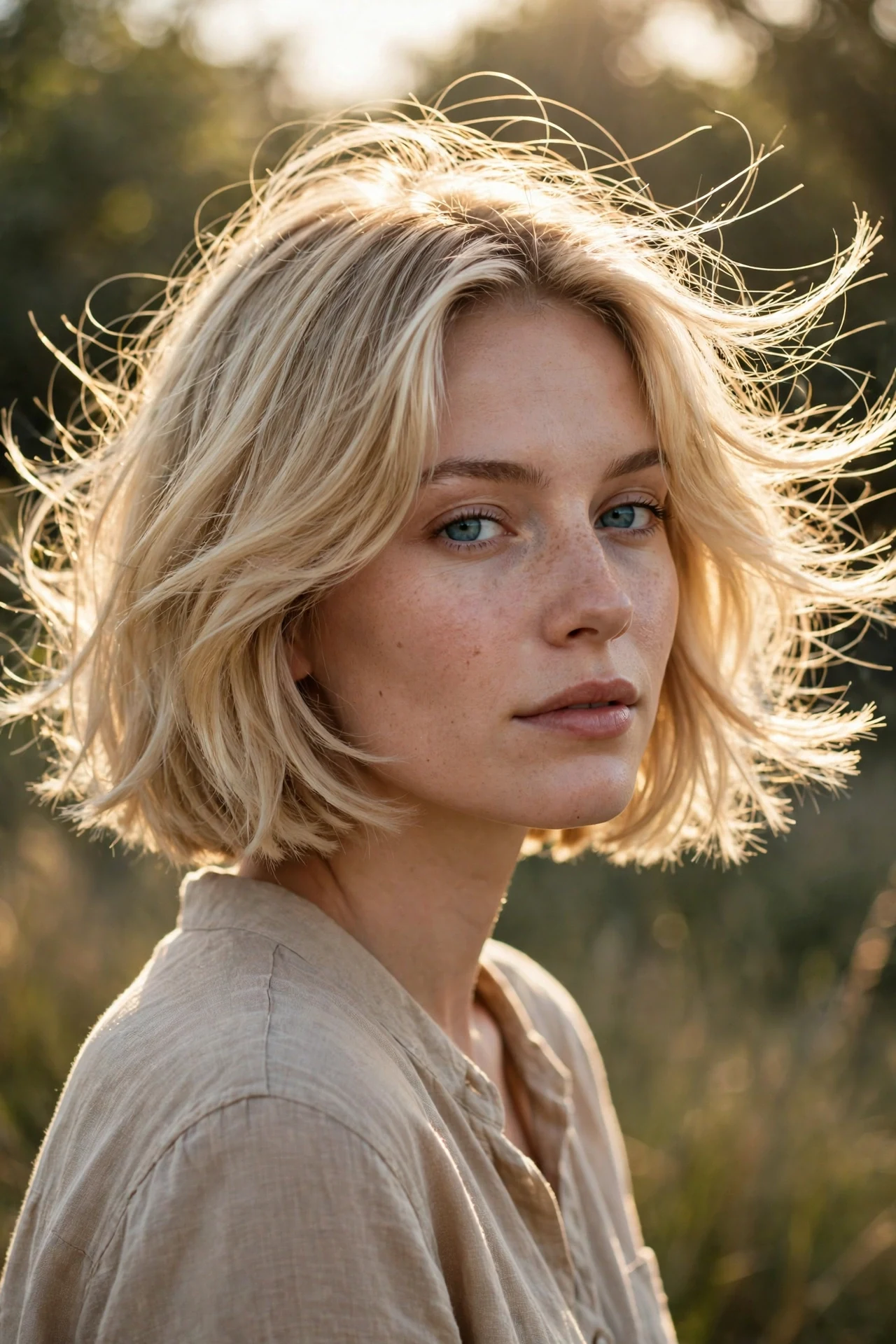 razor-cut french bob for thick hair with soft feathery ends