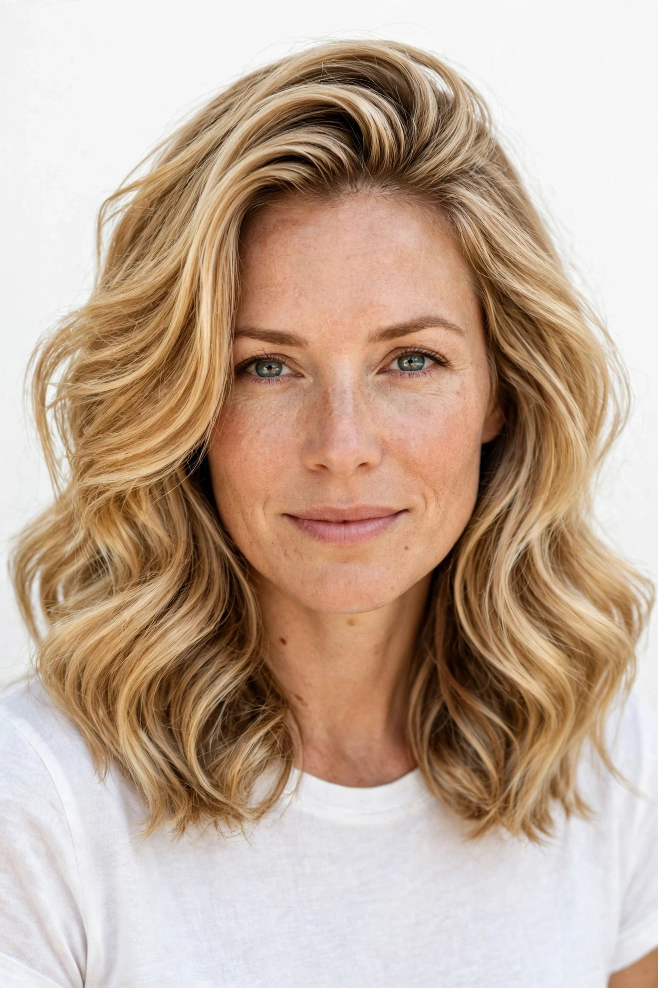 Soft wave lob for thin hair with waves starting below the ears