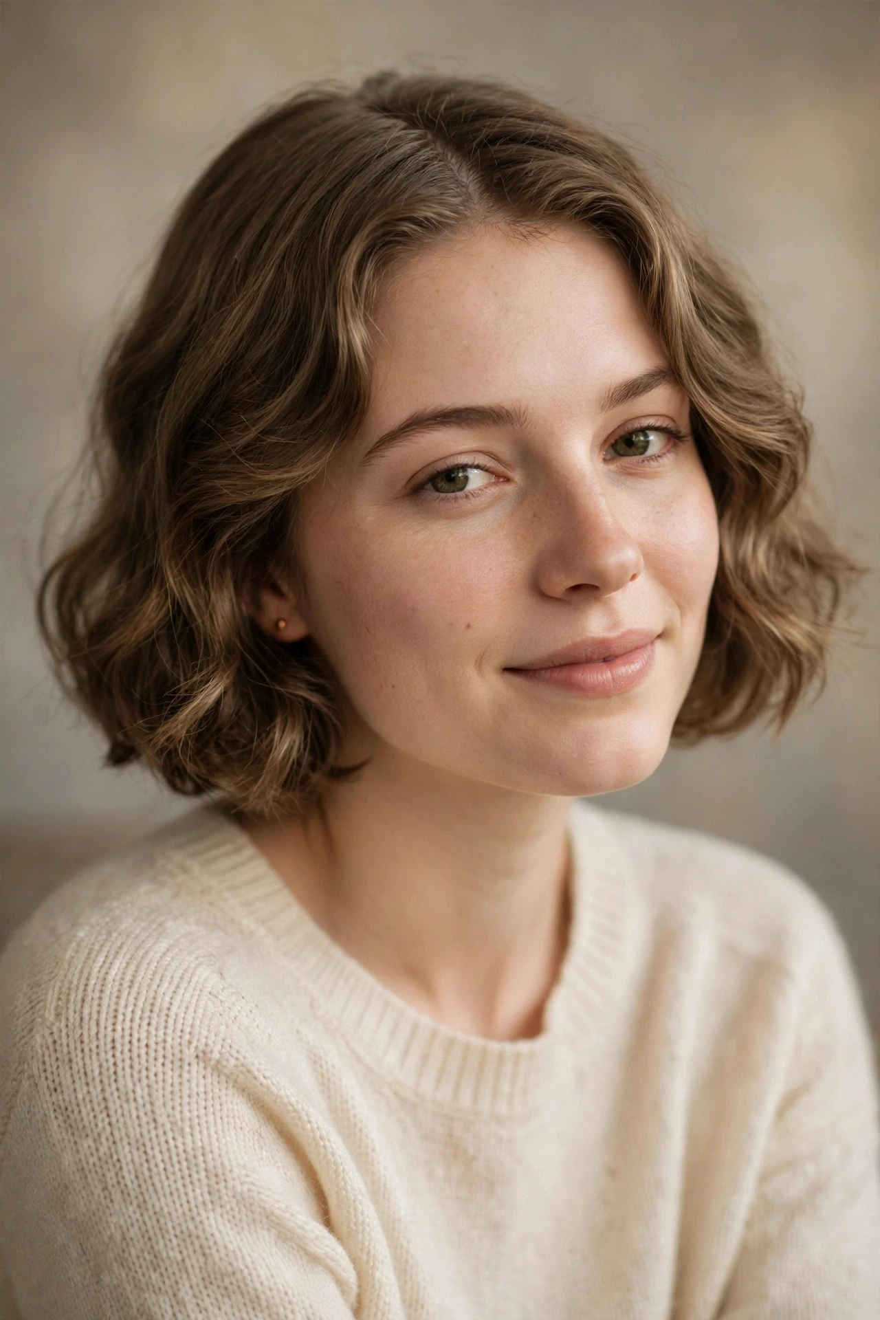 Soft wavy 1920s bob with gentle loose waves