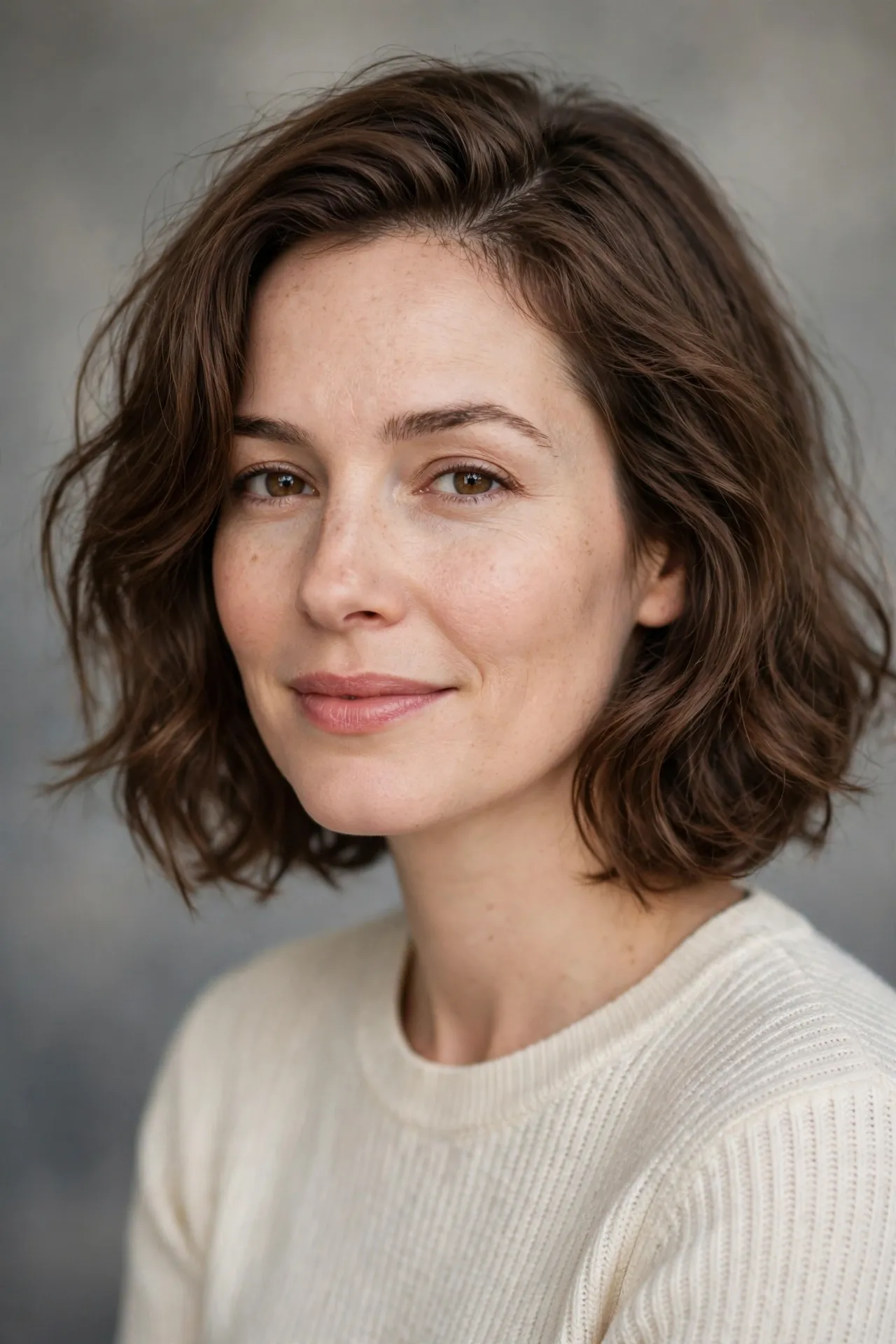 Softened 1950s bob hairstyles look for 2026, medium brown loose waves