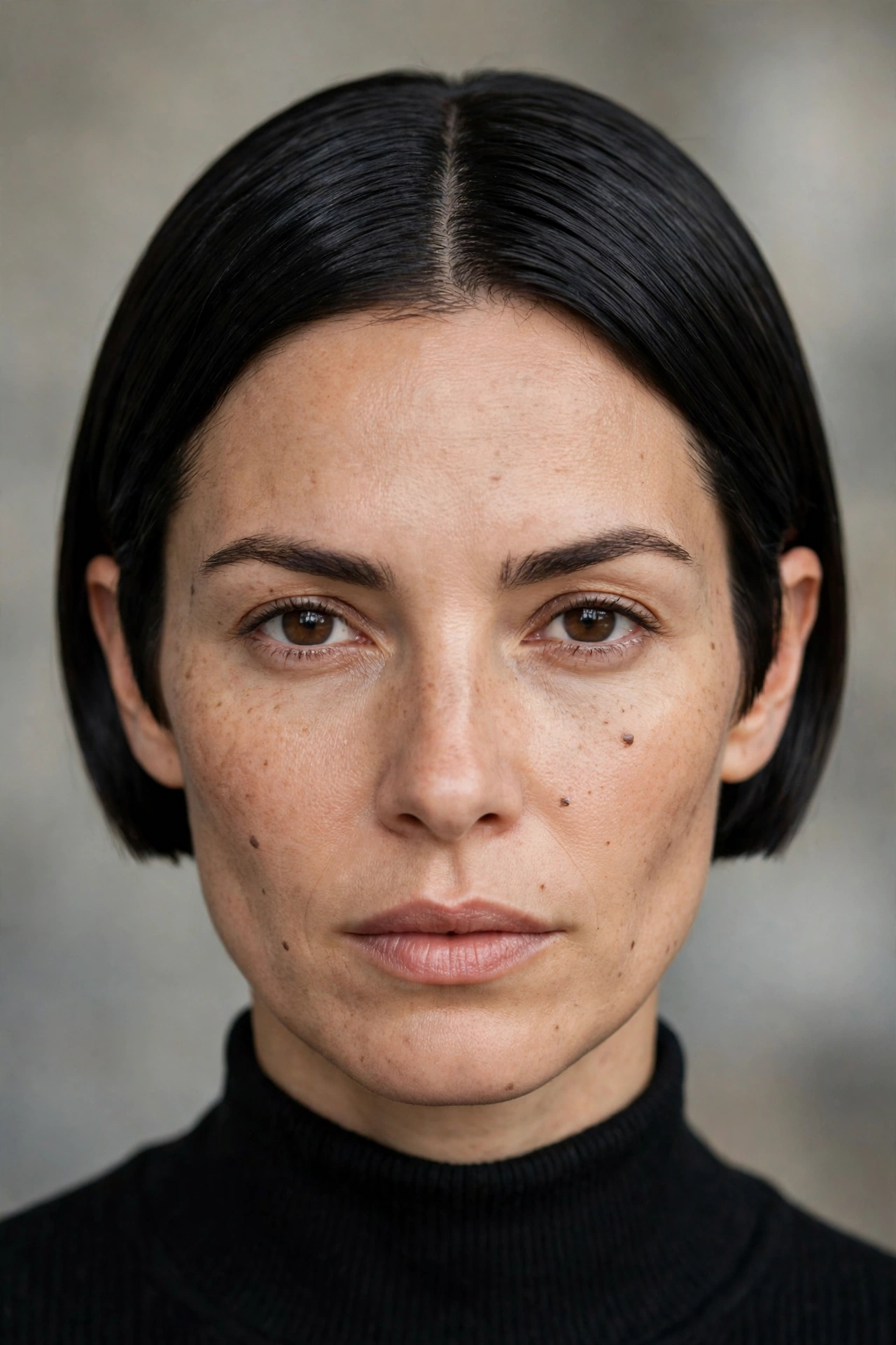 Blunt very short bob with a straight hemline