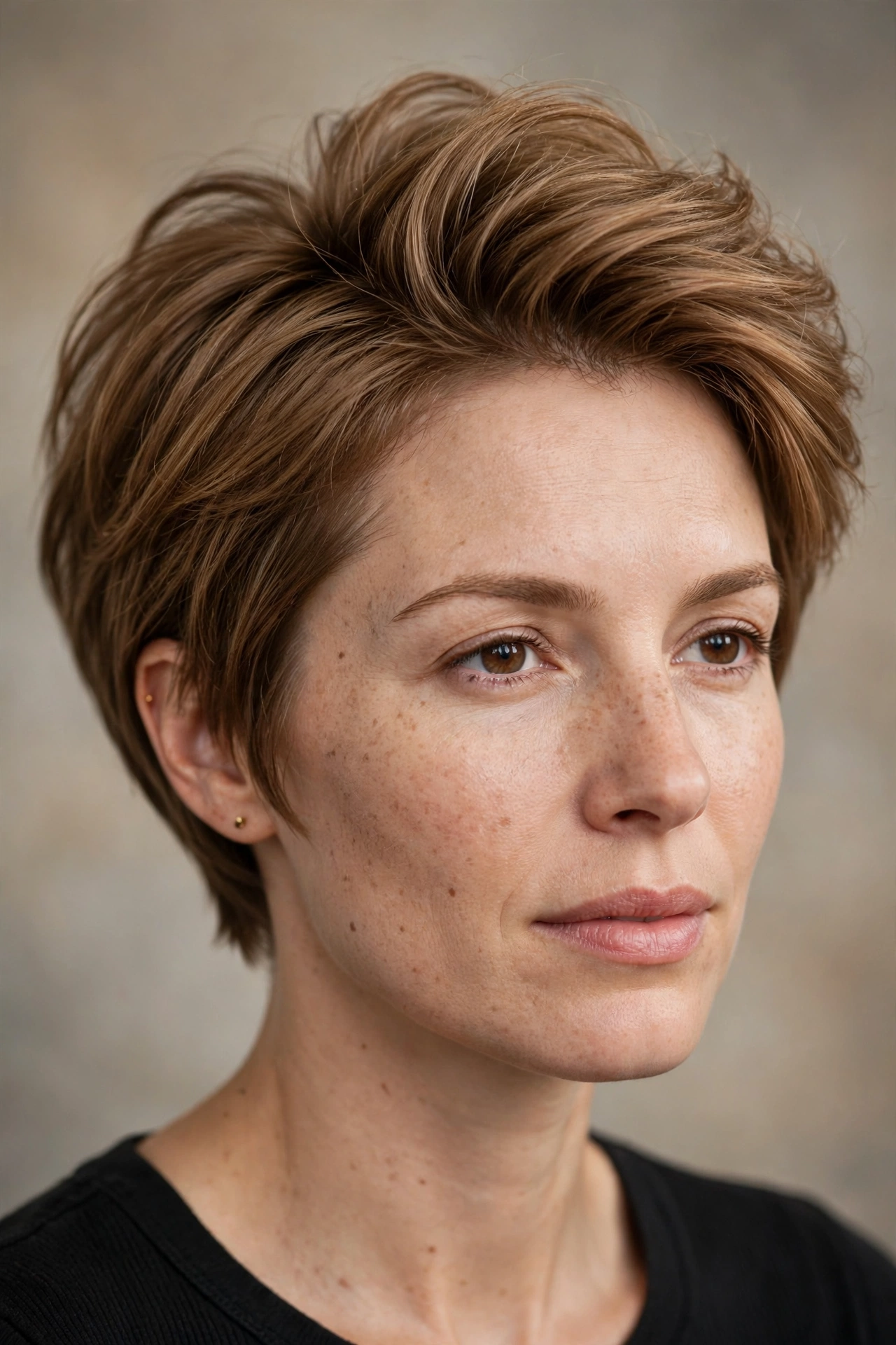 Very short bob adding fullness to fine hair