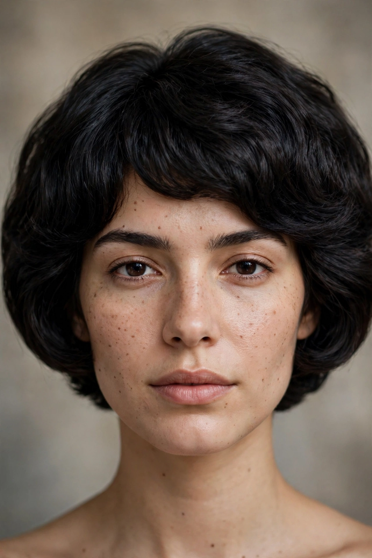 Very short bob taming thick hair