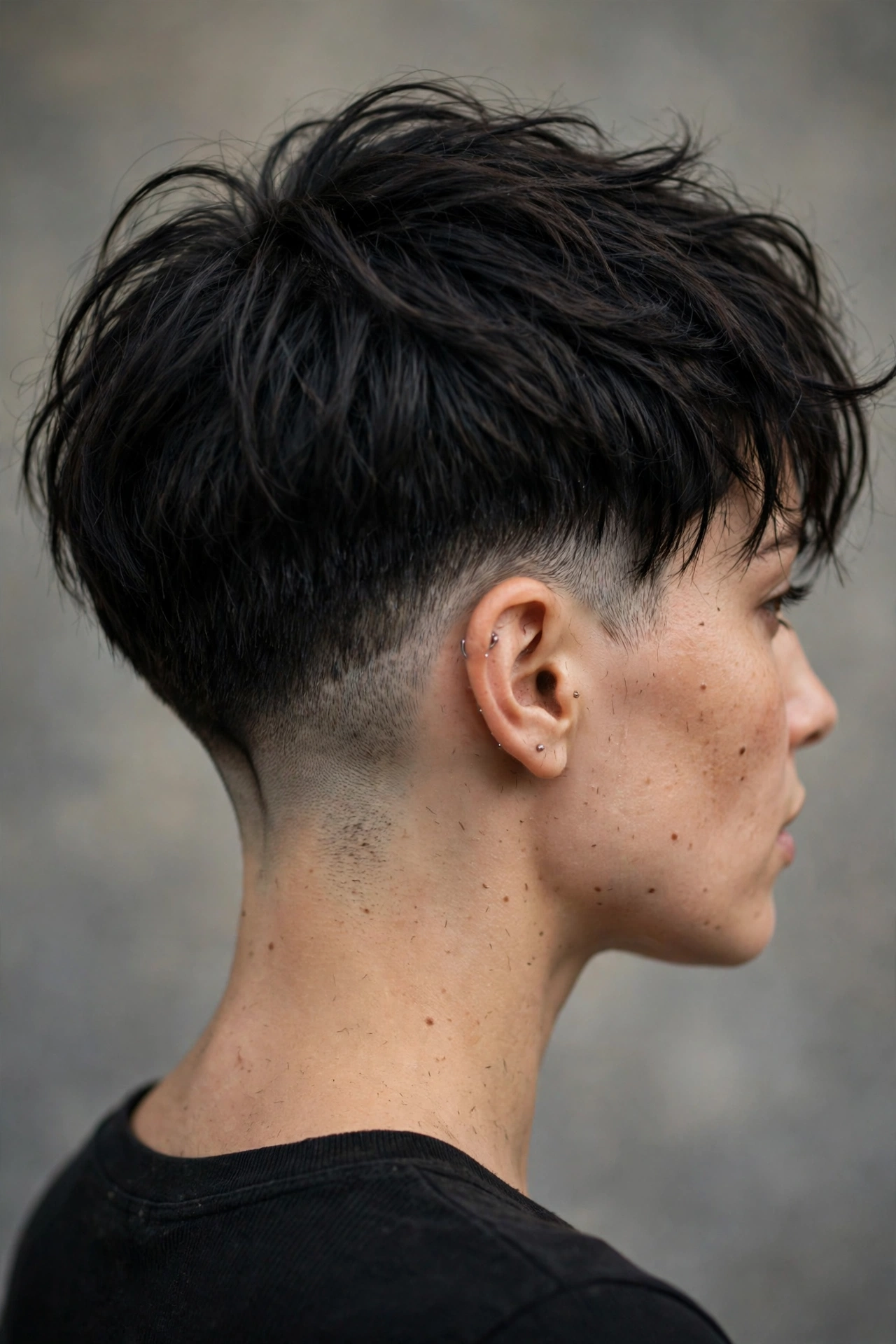 Very short bob with a shaved undercut nape