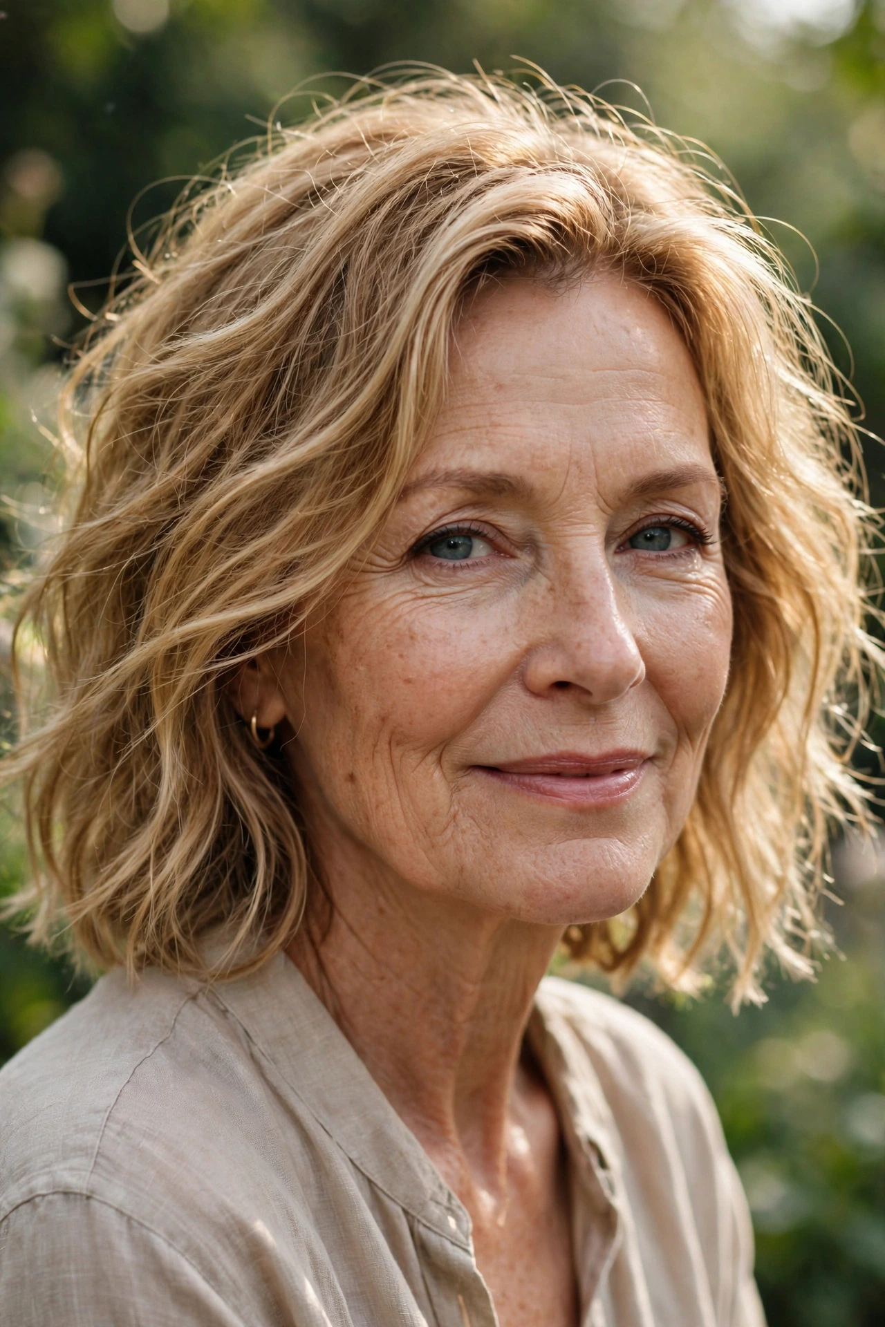 wavy messy bob for women over 50