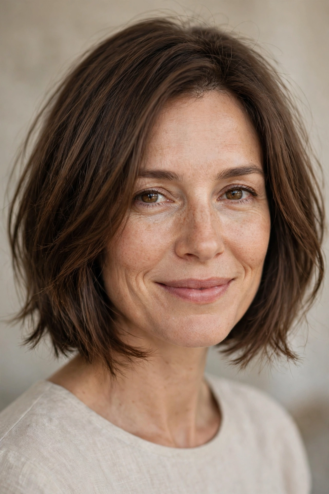 Classic wispy bob with feathered ends