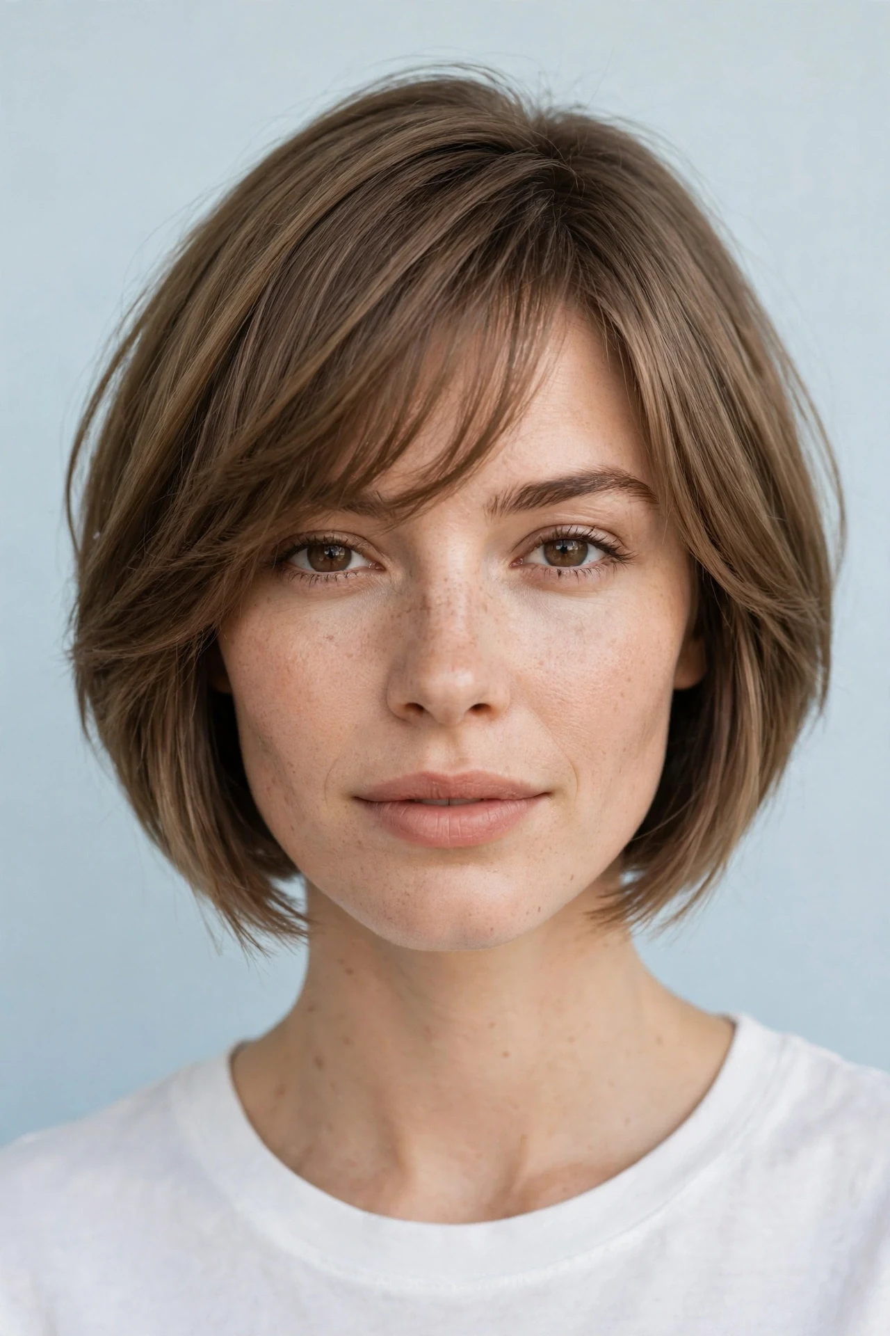 Wedged bob with soft side swept bangs
