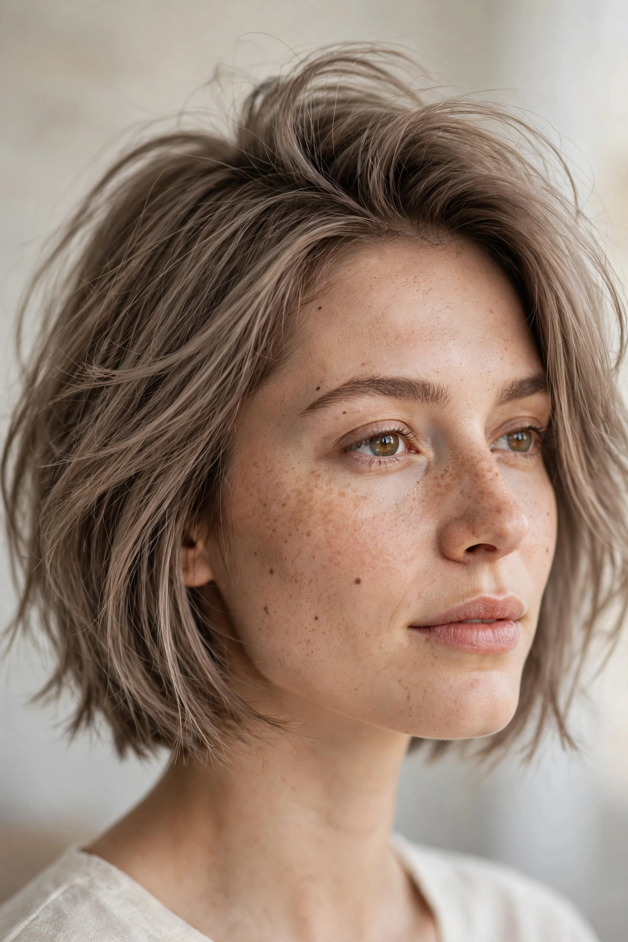 Wispy bob adding fullness to fine hair