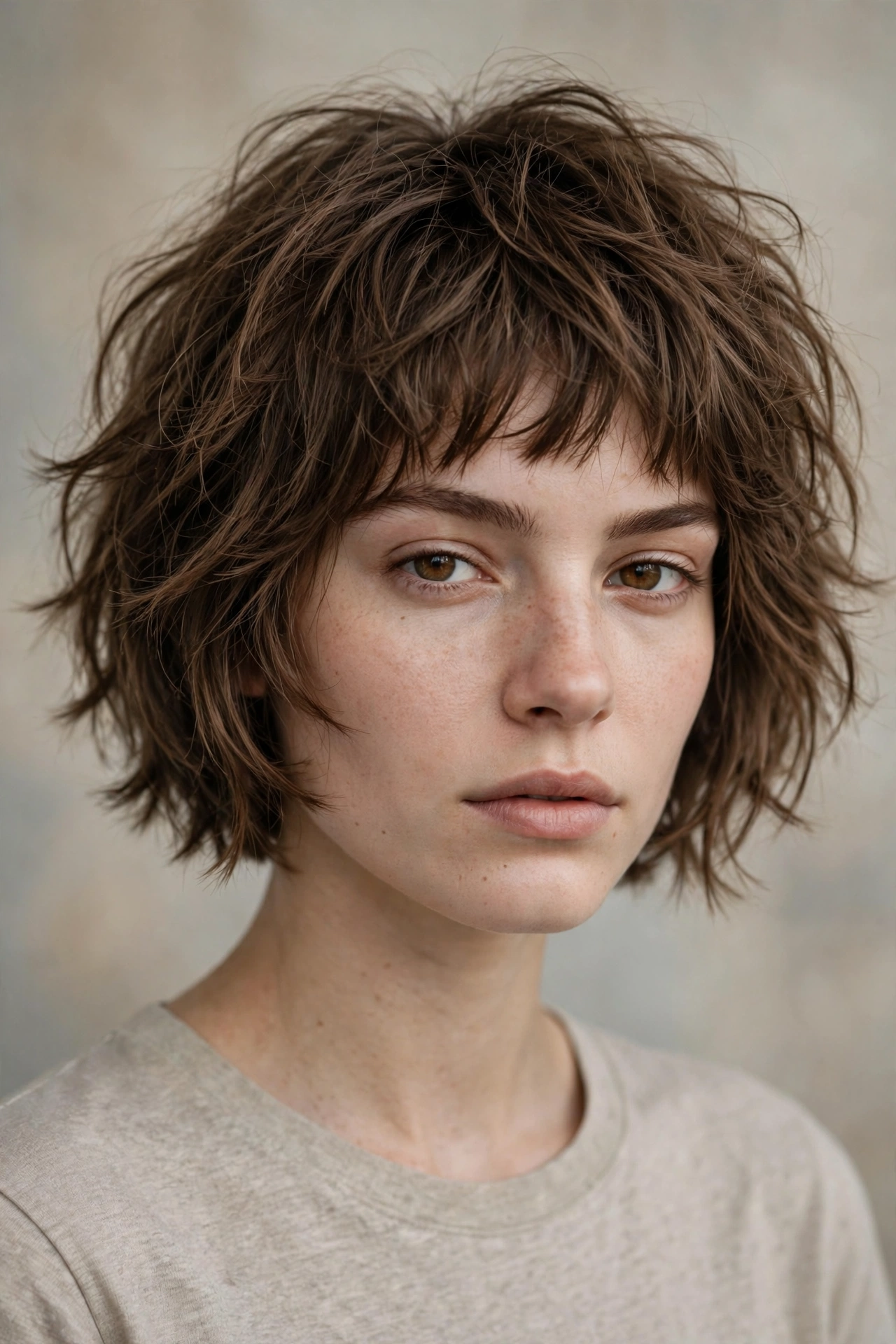 Wispy textured bob with piecey layers