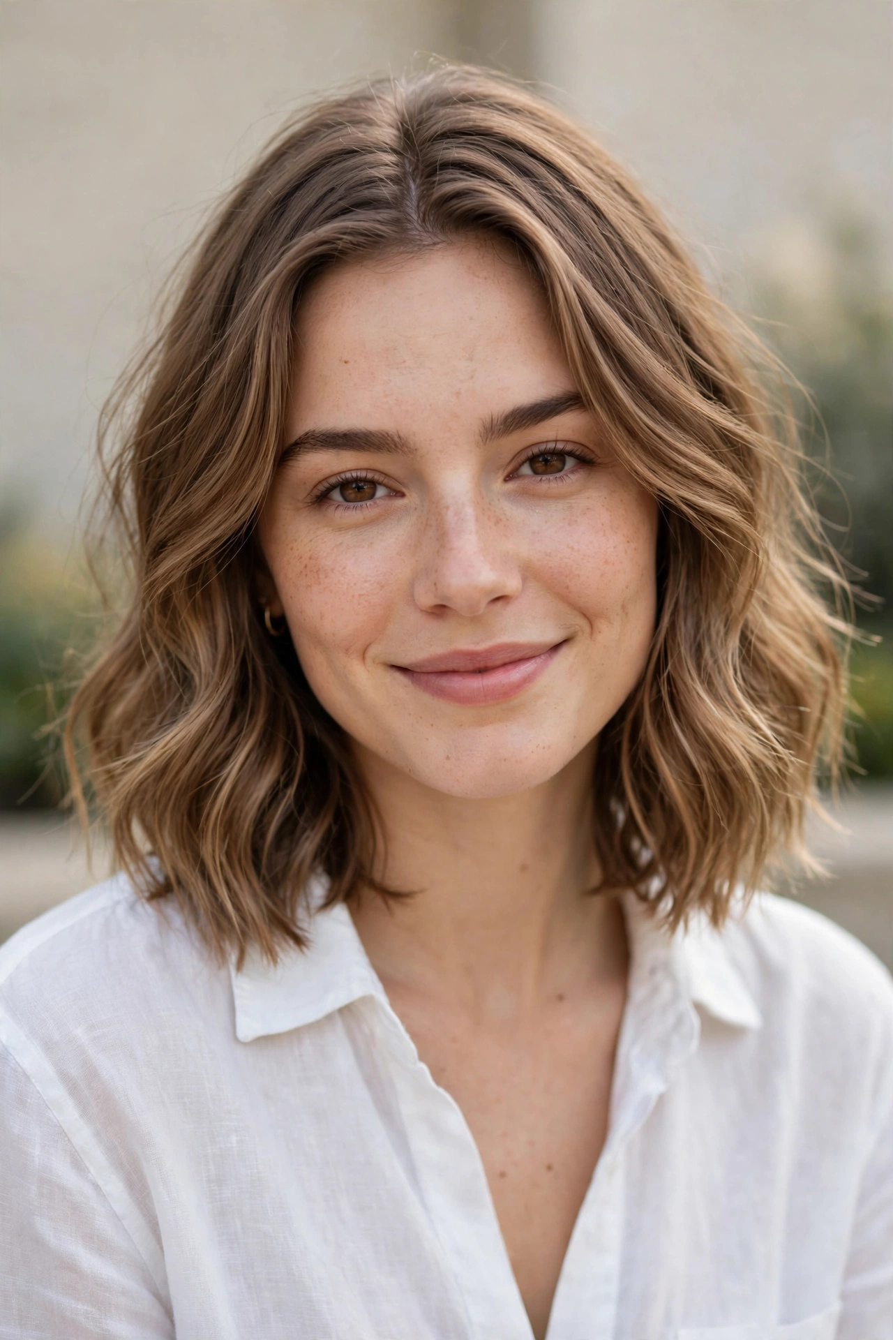 Long bob haircut for wavy hair: beachy collarbone waves